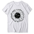 thumbnail image 2 of Sakmal Womens Plus Size Tops Short Sleeve White Crew Neck Floral T-Shirts Womens Shirts, 2 of 6