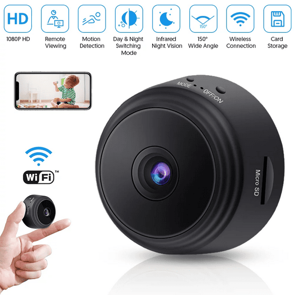 Home Security Camera Wireless WIFI Mini Indoor Surveillance Camera with Night Vision 1080 HD Video Recording 150° Wide Angle