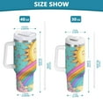 thumbnail image 6 of Yayeee 30oz Stainless Steel Tumbler with Straw and Handle Double-Wall Insulated Travel Water Bottle, Retro Blue Rainbow, 6 of 8