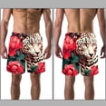 thumbnail image 3 of luoweisi Men's Beach Shorts Quick Dry Swim Trunks with Mesh Lining Rose and Leopard 2XL, 3 of 5