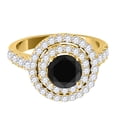 thumbnail image 3 of Aonejewelry 2 Ct. Ttw Halo Black Diamond Engagement Wedding Ring In 14k Solid Yellow Gold, 3 of 4