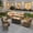 Beige, variant on Ovios 10 Pieces Outdoor Patio Sectional Furniture with 54" Fire Pit Table All-Weather Wicker Conversation Set with Swivel Chairs,Smart Table, Beige