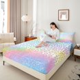 thumbnail image 4 of Homewish Cheetah Print Full Size Sheets 4-Piece for Kids Children Teens,Dreamy Princess Breathable Bed Sheets,Gradient Bling Glitter Lightweight Sheet Sets,Breathable Home Decor, 4 of 7