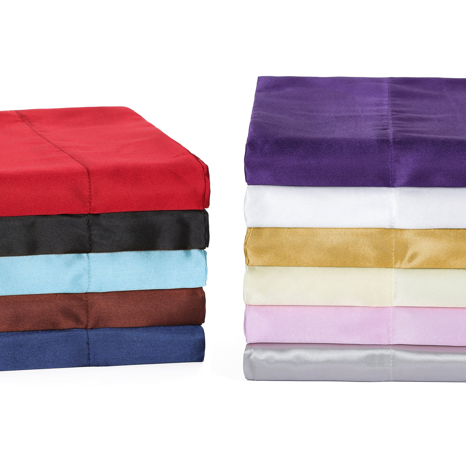 Parkdale 2-Pack Silky Soft Satin Pillow Cases with Hidden Zipper