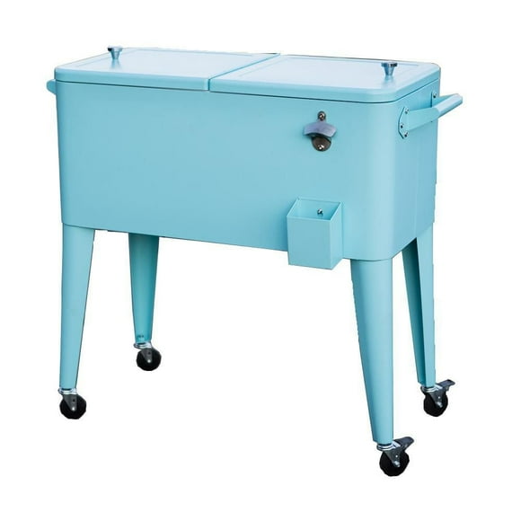 Permasteel Refroidisseu de Patio 80QT, 100 Cans - Turquoise