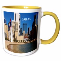 3drose, Downtown Dallas Texas, 11oz Two-tone Yellow Mug