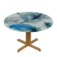 thumbnail image 3 of ONETECH Multicolor Round Fitted Table Cloth Cover Elastic ​Edged Feathers in Vibrant Colors Round Fitted Table Cover Protection for Your Table Bohemian Tables, 3 of 7
