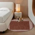 thumbnail image 3 of Coffee Brown Retro Greek Key Large Area Rugs for Bedroom Living Room, Soft Non Slip Carpet Bedside Rug, Geometric Greece Ancient Farmhouse Round Floor Cover Kitchen Accent Rug 3' for Office, 3 of 9