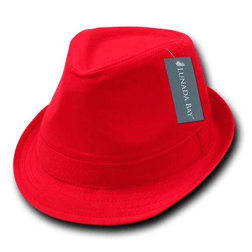 DECKY Basic Poly Woven Fedora Hats WHITE//WHITE, L//XL