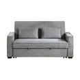 thumbnail image 2 of Malti 77 Inch Sofa with Pull Out Bed- Gray Polyester- 2 Pillows- Solid Wood, 2 of 7