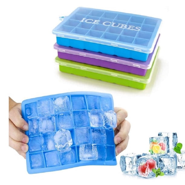 Bandeja de cubitos de hielo Morfone Molde de cubitos de hielo de silicona Bandeja de cubitos de hielo con tapa LFG Likrtyny Batería de cocina