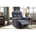 thumbnail image 5 of YODOLLA Oversized Nursery Electric Recliner Chair, Power Sofa with USB & Cup Holders, Breathable Leather Fabric, Home Theater Seating in Grey, 5 of 6