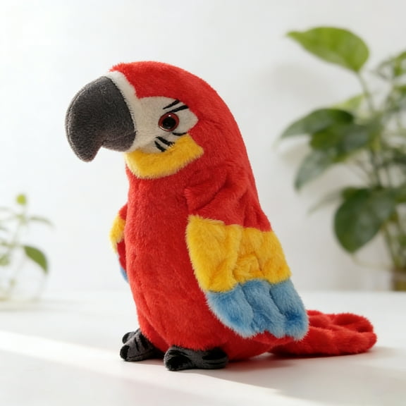Talking Parrot No Matter What You Say Will Repeat What You Say Funny Learning Good Helper Bring You Happiness!Parrot Toys! Speaking Parrot，Red