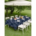 thumbnail image 3 of Outdoor Tablecloth with Umbrella Hole and Zipper, Wavy Lines Rectangle Table Cloth 54x80 Inch Waterproof Tablecloth, Abstract Minimalist Pattern Navy Blue Picnic Table Cover for Patio Camping, 3 of 7