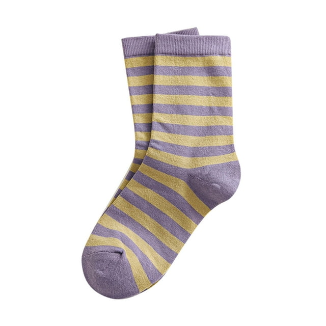 MZXELPRJD Chaussettes Invisibles Femmes Chaussettes d'Hiver Automne Hiver Mi-Mollet Rayures Imprimées Chaussettes Chaudes, Chaussettes pour Femmes