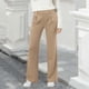 thumbnail image 2 of Amzcrzy Pantalones Vestir Mujer Color Liso S-2XL - Cintura Alta Elástica, Pliegues Frontales, Sin Cremallera, Bolsillos, Para Trabajo Marrón, 2 of 5