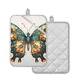 thumbnail image 2 of Pot Holders Set of 2 Heat Resistant 338℉ Kitchen Oven Gloves Potholder Cooking Baking Microwave Mitts Beautiful Green Butterfly, 2 of 7