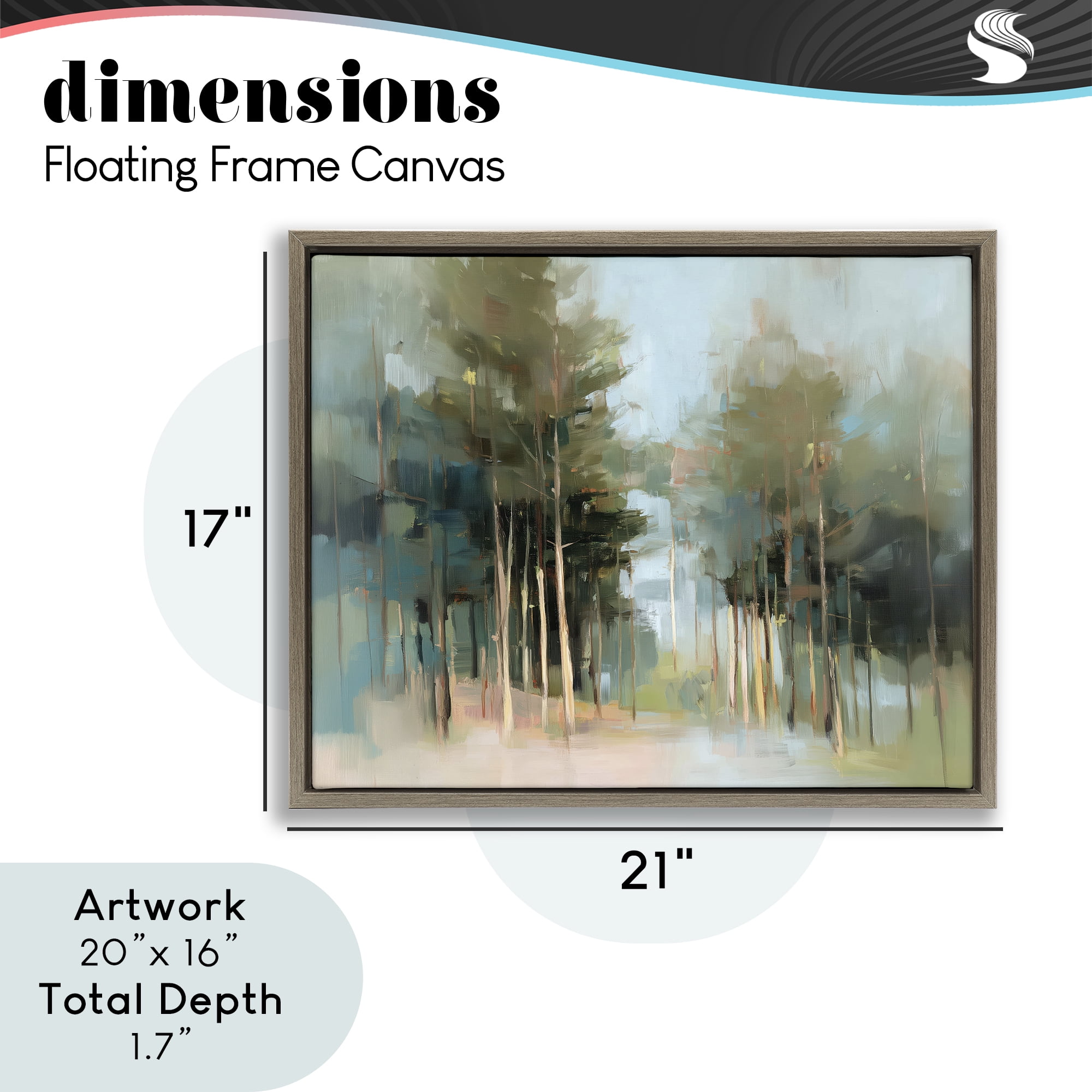 Stupell Industries The Grove Impressionist Forest Brown Framed Floater Canvas Wall Art, design by Kim Curinga
