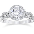 thumbnail image 1 of 2.25CT Halo Infinity Diamond Engagement Ring 14K White Gold, 1 of 3