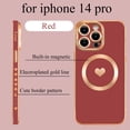thumbnail image 2 of Magnetic Case for iPhone 14 Pro Case for Women Men [ Compatible with MagSafe ], Cute Love Heart Soft Back Cover Raised Full Camera Lens Protection Phone Case (6.1") - Red, 2 of 12