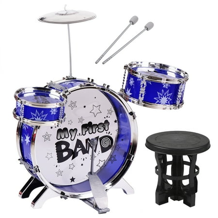 Enfants Enfants Debutants Jazz Drums Set 3 Pieces Batterie Avec Baguettes Cymbale Tabouret Reglable Batteur Unique Instrument De Musique Jouet Playset Pour Enfants Cadeaux D Anniversaire De Noel B Walmart Canada