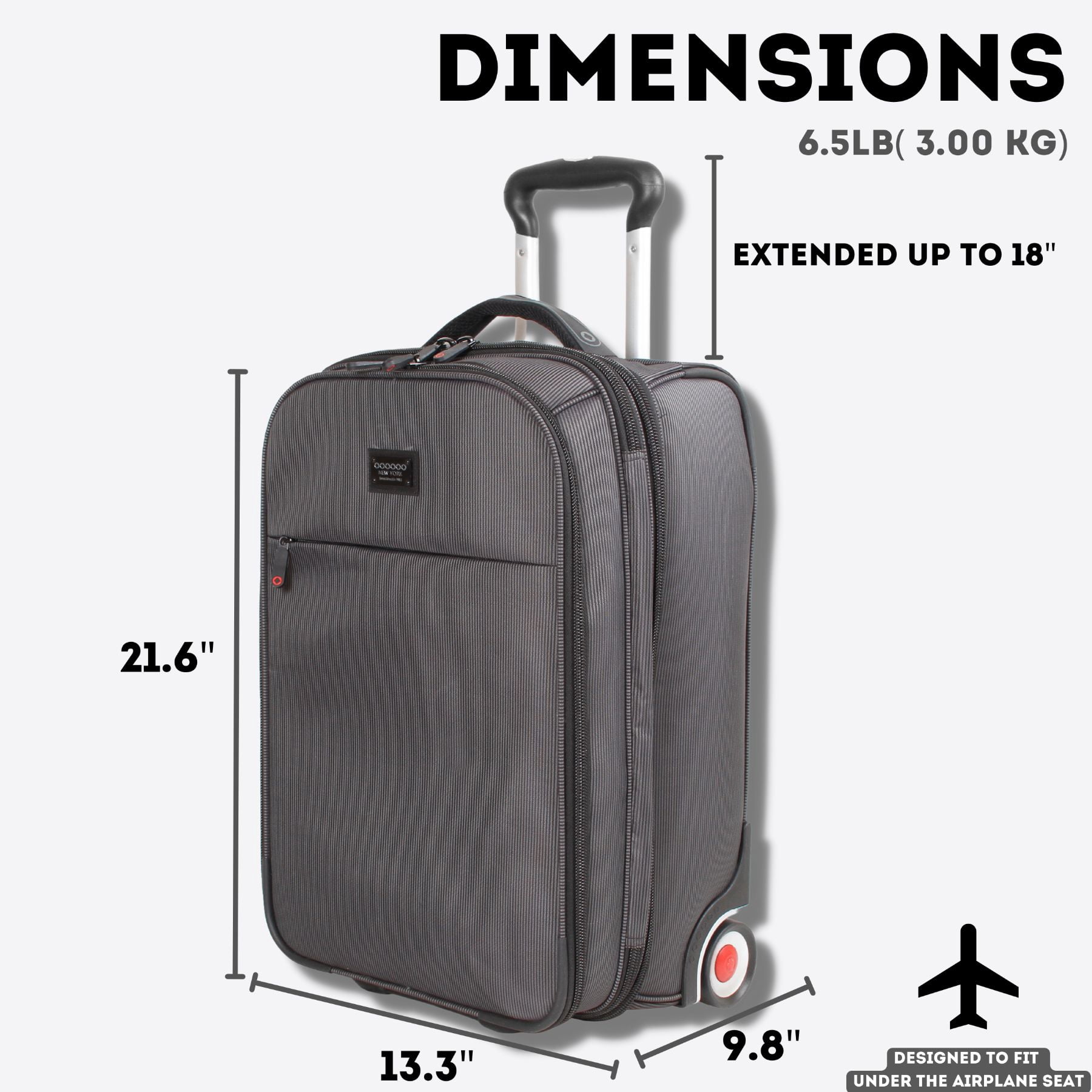 J World Ray Business Carry-on Rolling Backpack, Black