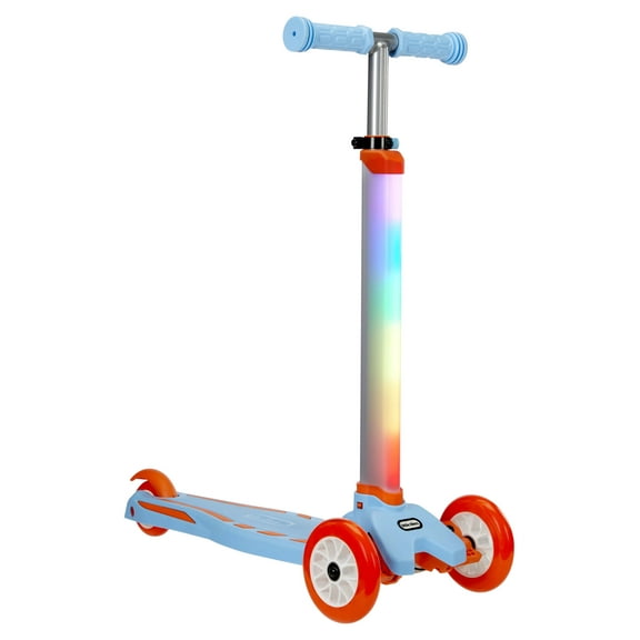 Little Tikes Glow Stick 3 Wheel Kick Scooter with Light Patterns, Ages 3-7 Years