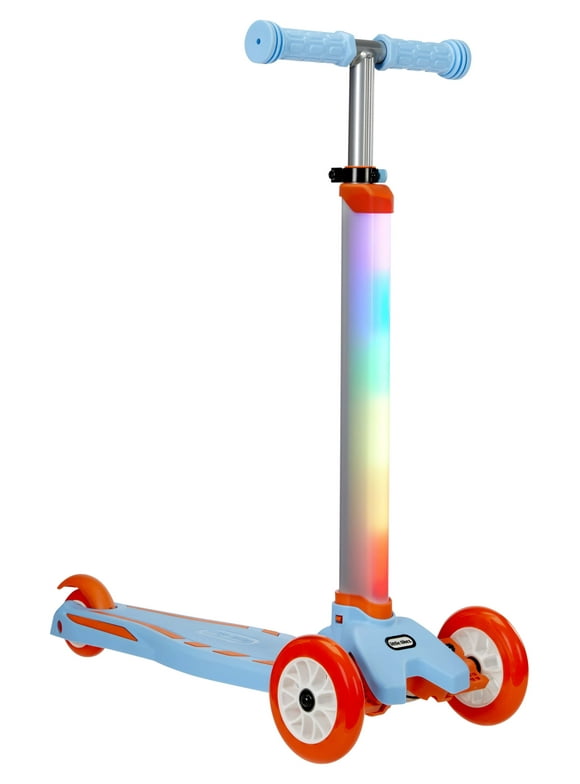 Little Tikes Glow Stick 3 Wheel Kick Scooter with Light Patterns, Ages 3-7 Years