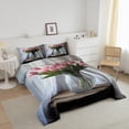 thumbnail image 3 of Erosebridal Botanical Tulip Bedding King Comforter Set,Rustic Flower Bedding Sets King with Comforter,Nature Bloom Decor,Reversible,Super Cozy,3 Pieces, 3 of 8