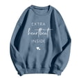 thumbnail image 5 of Letter Print Women's Sweatshirt Extra Heartbeat Inside Long Sleeve Crewneck Regular Fit Spring Basic Pullover, 5 of 5