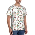 thumbnail image 4 of Yiaed Pretty Floral With Leaves Print Mens Short Sleeve Tight Fit T-Shirt, Crewneck Casual Tee-Small, 4 of 5