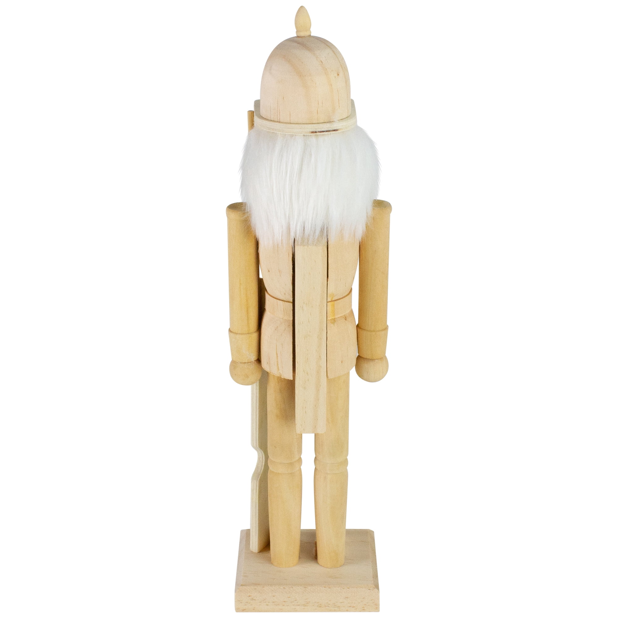Northlight 15" Unfinished Paintable Wooden Christmas Nutcracker with Rifle