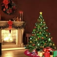 thumbnail image 6 of Qpout 48inches Christmas Tree Skirt with Beads Snowflake Christmas Tree Elk Embroider Knitted Red Xmas Carpet Tree Skirt Strap Fixation Holiday Decorations, 6 of 7