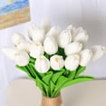 thumbnail image 2 of Kripyery 10Pcs Artificial Tulip Branch with Stem Realistic Reusable Home Wedding Party Faux Flower Floral Spring Decoration Photo Props, 2 of 8