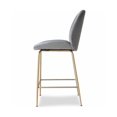 thumbnail image 3 of Heavenly Collection<br>Tabouret de Comptoir en Velours Gris, 3 of 3