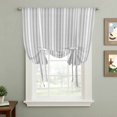 thumbnail image 2 of Gray Stripes Balloon Curtains for Bedroom/Front Door/Bathroom, Vintage Minimalist Lines Texture Tie Up Curtains 63 Inch Length Light Filtering Kitchen Curtains Shades for Windows 46"x63", 2 of 8