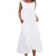 thumbnail image 1 of Faldas Largas de Mujer Casual Cuello Redondo sin Mangas Bolsillo Vestido Multicolor, Falda Larga de Cuatro Lados, Playa de Verano Y Desgaste de Casa, 1 of 6