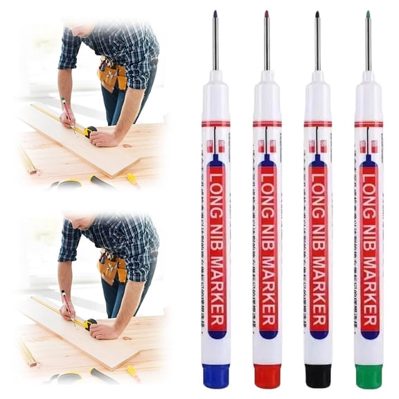 CoreLiving 20 mm Long Nib Marker, Fine Tip Deep Hole Permanent Paint Markers for Metal, Wood, Construction Marking Pen for Drilling, 1 Pack