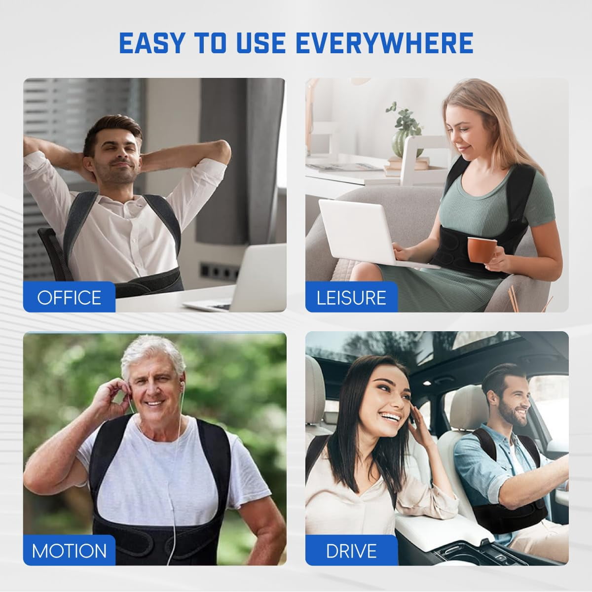 Back Brace Posture Corrector for Women & Men, Adjustable Shoulder Straightener with Full Back Support, Relief for Upper and Lower Back Pain, Scoliosis, Hunchback & Spine Alignment