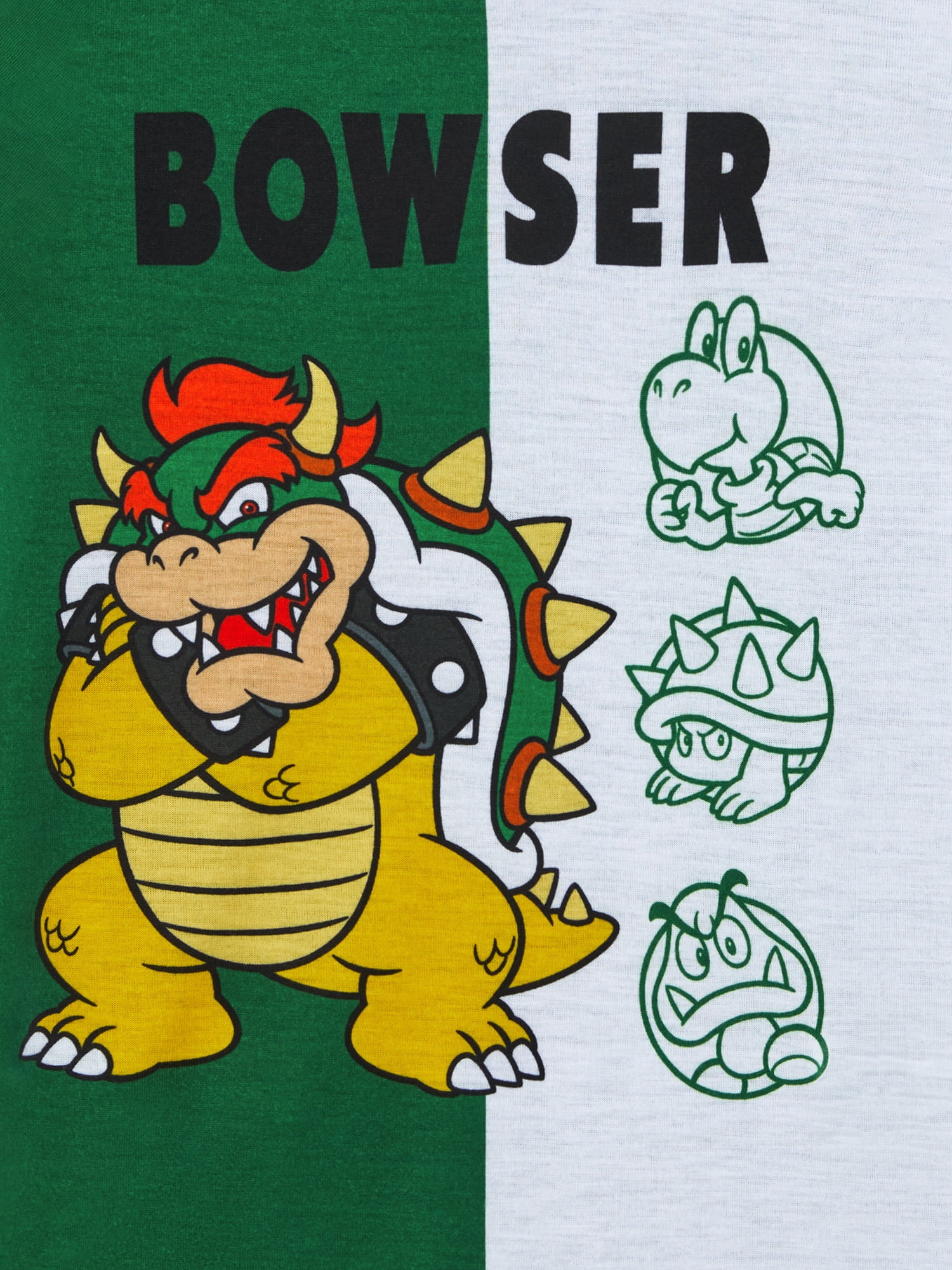 Bowser Boys Short Sleeve Sleep Top and Pants Pajama Set, 2-Piece, Sizes 4-12