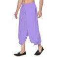 thumbnail image 2 of eloria Men's Dhoti Indian Men's Rayon Dhoti Aladdin Style Pants, Color: Purple | Free Size, 2 of 5