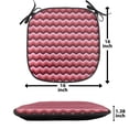 thumbnail image 5 of Chevron Chair Seating Cushion, Zigzag Colorful Chevron Ornament Motifs Symmetry Modern Feminine Theme, Soft Seat Pads for Office with Anti-slip Backing, 16"x16", Burgundy Ruby Coral, by Ambesonne, 5 of 7