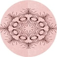 thumbnail image 1 of Ahgly Company Indoor Square Patterned Pink Bubble Gum Pink Area Rugs, 3' Square, 1 of 6