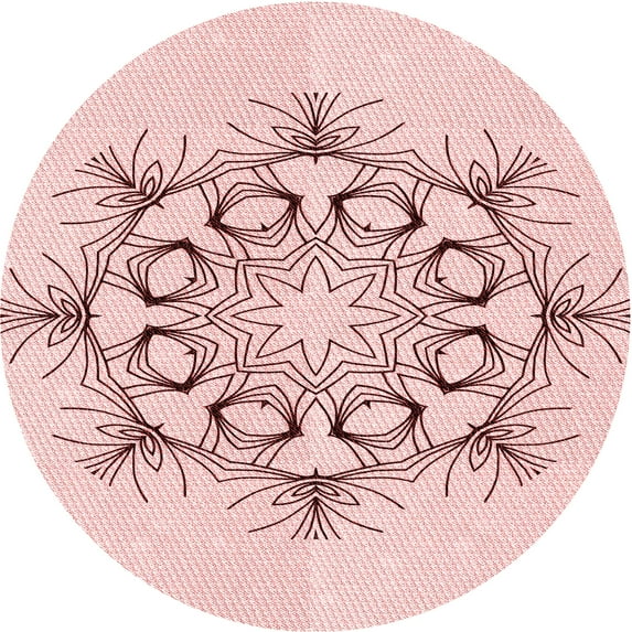 Ahgly Company Indoor Square Patterned Pink Bubble Gum Pink Area Rugs, 3' Square