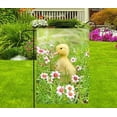 thumbnail image 4 of Cute Little Young Duck Flowering Shrubs Grass Field Spring Nature Animal Garden Yard Flag 12"x 18" Double Sided Polyester Welcome House Flag for Patio Lawn Outdoor Home Decor, 4 of 6
