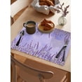 thumbnail image 3 of Lavender Flower Placemats Set of 4 Washable Woven Burlap Cloth Fabric Placemat for Square/Rectangle/Round/Oval Dining Table, Ombre Purple Spring Watercolor Easy Clean Place Mats for Toddlers, Kids, 3 of 6