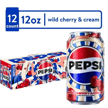 Pepsi Soda Wild Cherry And Cream 12 fl oz, 12 Count Cans