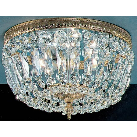 Nice Roman Bronze - Crystal Baskets 3-Light Ceiling Flush (Roman Bronze)