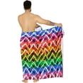 thumbnail image 4 of LA LEELA Men's Pareo Swim Trunk Swimwear Sarong Beach Wrap One Size Multi, Chevron Summer Vacation Aloha, 4 of 5
