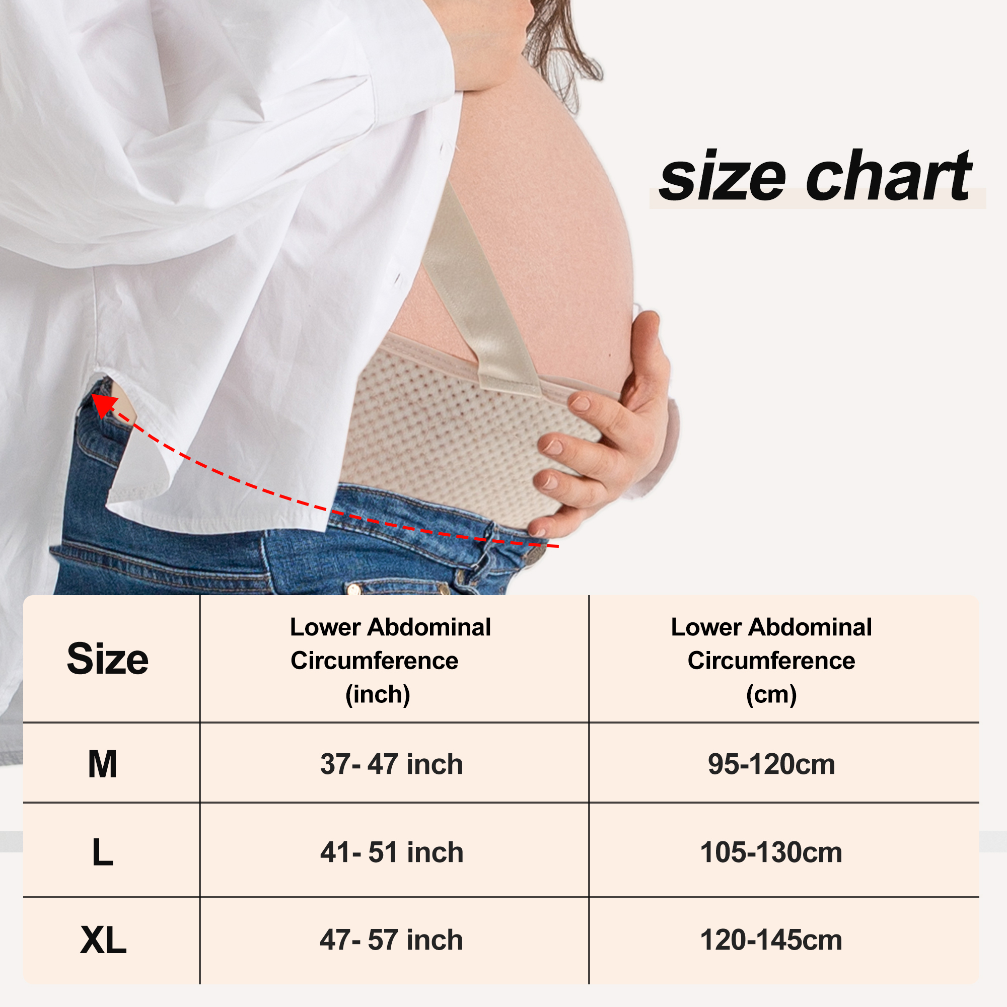 Unique Bargains Pregnancy Belly Band with Adjustable Straps 1 Pc X-Large Apricot
